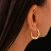 Wholesale Women's 316L Stainless Steel Ushape Geometric Earrings Electroplated With 18K Real Gold Color