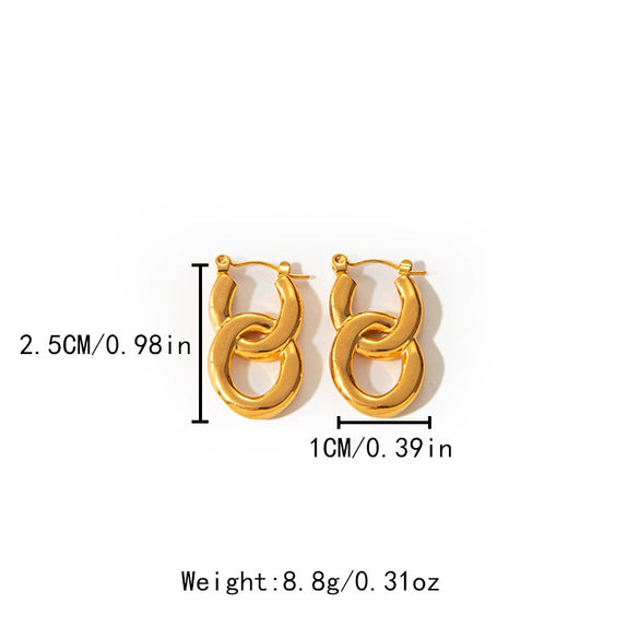 Wholesale Women's Stainless Steel Ushaped Fashion Light Luxury Acrylic Chain Ring Buckle Earrings With Electroplating