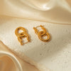 Wholesale Women's Stainless Steel Ushaped Fashion Light Luxury Acrylic Chain Ring Buckle Earrings With Electroplating