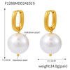 Wholesale Women's 316L Stainless Steel Ushaped Geometric Sweet Style Electroplated Pearl Ear Drop Earrings