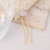 Wholesale Women's Stainless Steel Ushaped Handmade Geometric Pearl Hairpin