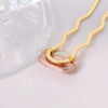 Wholesale Women's Stainless Steel Ushaped Handmade Geometric Pearl Hairpin