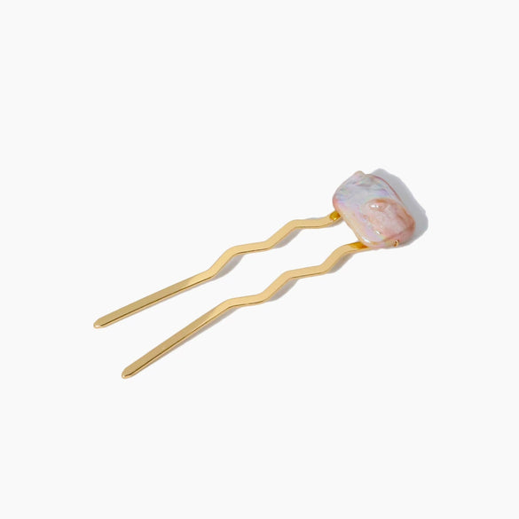 Wholesale Women's Stainless Steel Ushaped Handmade Geometric Pearl Hairpin
