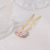 Wholesale Women's Stainless Steel Ushaped Handmade Geometric Pearl Hairpin