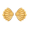 Wholesale Women's Stainless Steel Ushaped Striped Shell Earrings With 18K Gold Vacuum Real Gold Plated In Pvd Furnace Cute Geometric Style