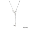 Wholesale Women's Stainless Steel V Shaped Letter Necklace With Snake Bone Chain And Electroplating