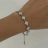 Wholesale Women's Stainless Steel Vacuum Plated Flower Pattern Chain Bracelet Hand Jewelry