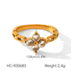 Wholesale Women's Stainless Steel Watch Strap Rings With Cable Knit Flowers Chain Geometric Shape Electroplated Design