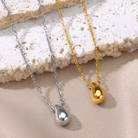 Wholesale Women's Stainless Steel Water Drop Clavicle Chain Necklace With Electroplating Retro Fashion And Elegant Style