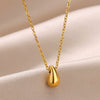 Wholesale Women's Stainless Steel Water Drop Clavicle Chain Necklace With Electroplating Retro Fashion And Elegant Style