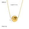 Wholesale Women's Stainless Steel Water Drop Pendant Necklace With Snake Bone Chain And Vacuum Real Gold Plating