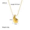 Wholesale Women's Stainless Steel Water Drop Pendant Necklace With Snake Bone Chain And Vacuum Real Gold Plating