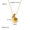 Wholesale Women's Stainless Steel Water Drop Pendant Necklace With Snake Bone Chain And Vacuum Real Gold Plating