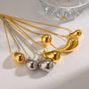 Wholesale Women's Stainless Steel Water Drop Pendant Necklace With Snake Bone Chain And Vacuum Real Gold Plating