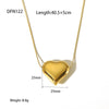 Wholesale Women's Stainless Steel Water Drop Pendant Necklace With Snake Bone Chain And Vacuum Real Gold Plating