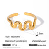 Wholesale Women's Stainless Steel Wave Geometric Electroplated Opening Fashion Ring