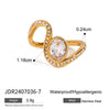Wholesale Women's Stainless Steel Wave Oval Diamond Ring With Electroplating In Ins Geometric Style French Light Luxury Fashion Does Not Fade