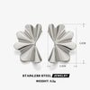 Wholesale Women's Stainless Steel Wave Shaped Electroplated Hip Hop Earrings