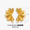 Wholesale Women's Stainless Steel Wave Shaped Electroplated Hip Hop Earrings