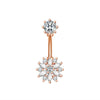 Wholesale Women's Stainless Steel Zircon Belly Button Ring With Electroplating