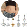 Wholesale Women's Stainless Steel Zircon Belly Button Ring With Electroplating