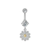 Wholesale Women's Stainless Steel Zircon Belly Button Ring With Electroplating
