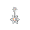 Wholesale Women's Stainless Steel Zircon Belly Button Ring With Electroplating