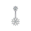 Wholesale Women's Stainless Steel Zircon Belly Button Ring With Electroplating