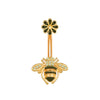 Wholesale Women's Stainless Steel Zircon Belly Button Ring With Electroplating