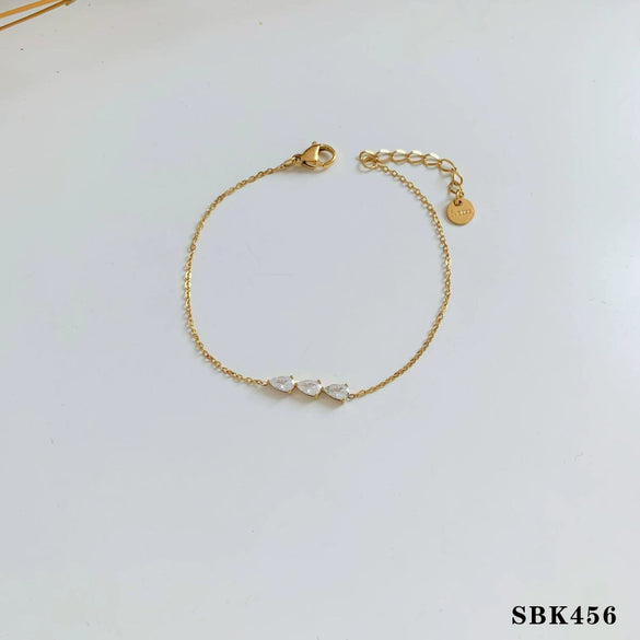 Wholesale Women's Stainless Steel Zircon Bracelet With Geometric Design And Electroplating Niche Exquisite Simple Fashion Jewelry