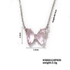 Wholesale Women's Stainless Steel Zircon Butterfly Sweet Style Necklace With Ochain Set With Glass