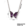 Wholesale Women's Stainless Steel Zircon Butterfly Sweet Style Necklace With Ochain Set With Glass