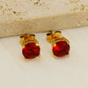 Wholesale Women's 316L Stainless Steel Zircon Earrings Simple Geometric Style Electroplated
