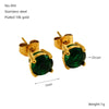 Wholesale Women's 316L Stainless Steel Zircon Earrings Simple Geometric Style Electroplated