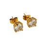 Wholesale Women's 316L Stainless Steel Zircon Earrings Simple Geometric Style Electroplated