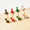Wholesale Women's Stainless Steel Zircon Earrings Square Geometric Style With Electroplating