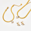 Wholesale Women's Stainless Steel Zircon Earrings Square Geometric Style With Electroplating