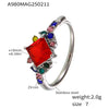 Wholesale Women's Stainless Steel Zircon Full Diamond Ring With 18K Gold Electroplated Tail And Food Finger Rings In Geometric Style