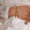 Wholesale Women's Stainless Steel Zircon Geometric Jewelry Electroplating Casting Love Moon Star Bracelet