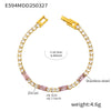 Wholesale Women's 316L Stainless Steel Zircon Geometric Multicolor Electroplated Luxury Bracelet Jewelry