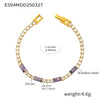 Wholesale Women's 316L Stainless Steel Zircon Geometric Multicolor Electroplated Luxury Bracelet Jewelry