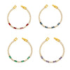 Wholesale Women's 316L Stainless Steel Zircon Geometric Multicolor Electroplated Luxury Bracelet Jewelry