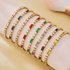 Wholesale Women's 316L Stainless Steel Zircon Geometric Multicolor Electroplated Luxury Bracelet Jewelry