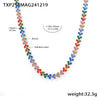 Wholesale Women's Stainless Steel Zircon Geometric Splicing Light Luxury Style Handinlaid Necklace Plated With Real Gold