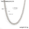 Wholesale Women's Stainless Steel Zircon Geometric Splicing Light Luxury Style Handinlaid Necklace Plated With Real Gold