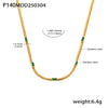 Wholesale Women's 316L Stainless Steel Zircon Geometric Square Pendant Necklace With Gold Plated Electroplating Double Layer Stacked Chain