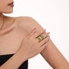 Wholesale Women's 316L Stainless Steel Zircon Geometry Open Casting Electroplated Light Luxury Ring