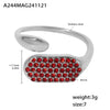 Wholesale Women's 316L Stainless Steel Zircon Geometry Open Casting Electroplated Light Luxury Ring