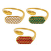 Wholesale Women's 316L Stainless Steel Zircon Geometry Open Casting Electroplated Light Luxury Ring