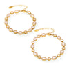 Wholesale Women's 316L Stainless Steel Zircon Gypsophila Handmade Pvd Plated Geometric Pattern Bracelet Jewelry